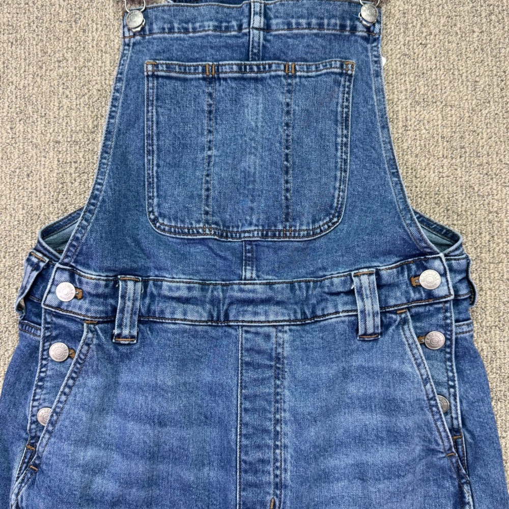 Madewell Adirondack Denim Short Overalls Women's Size 10 Raw Hem Shortalls - Picture 4 of 7